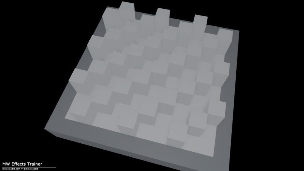 Effects Trainer — a spike-shaped effect across the cube grid