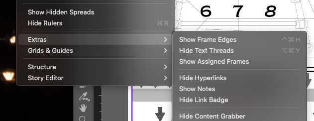 The View menu with Frame Edges highlighted
