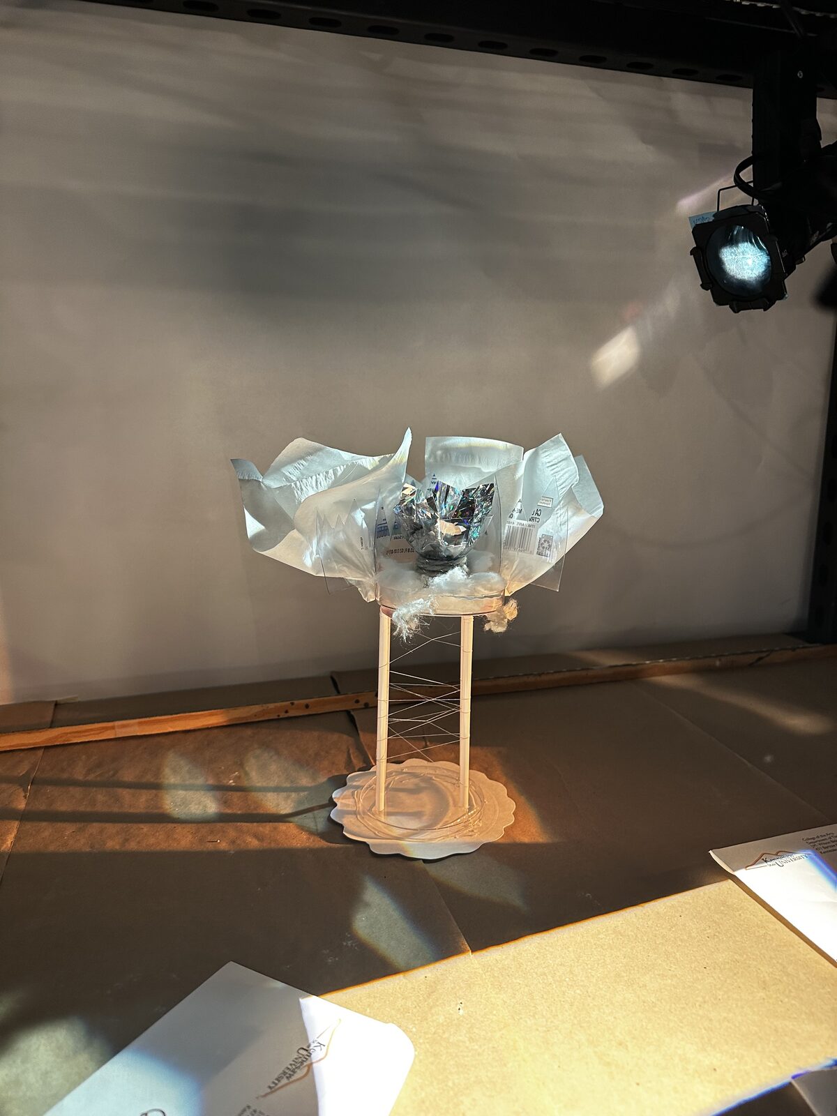 Livia Stetson · Painting with Light: alternate angle of the first lighting look, with a visible fixture in the upper right